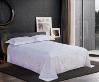 Ensemble de draps de lit minimaliste de haute qualité d'usine, taille Queen, literie d'hôtel, drap-housse uni tissé sur mesure, ensemble de couette 4 pièces