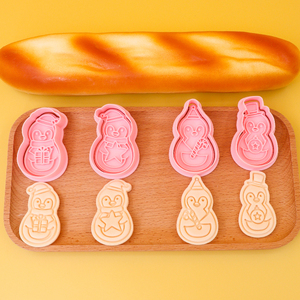Christmas <strong>Penguin</strong> 3D Cartoon Cookie Cutters Eco-Friendly Plastic DIY Clay Printed <strong>Biscuits</strong> for Party - Product Image 2