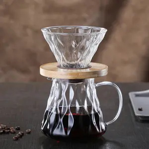 Wholesale High Borosilicate Heat Resistance Glass 500ml Coffee Dripper Set
