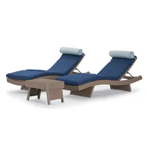 Outdoor Sea Beach Swimming Pool chair Side Rattan Lounge Chairs Patio Wicker Chaise Sun Lounger