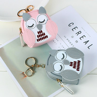 Vente en gros usine : Mini sac en cuir PU mignon pour femme, mini porte-monnaie, porte-clés en cuir motif hibou animal mignon, portefeuille, bijoux