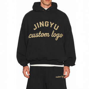 Sweat-shirt à capuche en molleton de coton personnalisé avec logo imprimé, coupe ample, conçu par le fabricant - Product Image 1