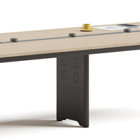 Mobilier de bureau commercial Table de salle de réunion pour 10 personnes avec prise Table de réunion ovale en bois massif Tables de conférence de bureau