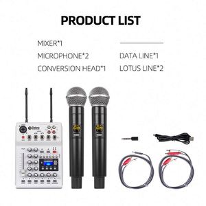 Mezclador de Audio Profesional de 4 Canales con Micrófono Inalámbrico para Escenario, DJ, Canto y Voz - Product Image 2