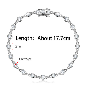 Bracelet jonc unisexe tendance en or 14 carats rempli, serti de moissanite VVS GRA taille brillant, certifié, avec fermoir entrelacé – Vente en gros - Product Image 6