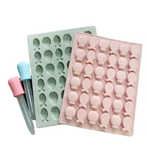 New Arrival Food Grade 36 Cavities Min Fish Shaped Jelly Candy Molds and Silicone Gummy Candy Molds