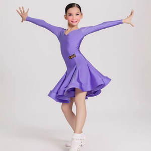 महिला लड़कियों के लिए उच्च गुणवत्ता वाली लंबी आस्तीन लेटिन नृत्य पोशाक पहने - Product Image 4