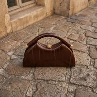 Sac à main demi-lune noir brillant effet croco pour femme, poignée supérieure incurvée en U, sac rigide en crocodile, sacs de soirée minimalistes en alligator