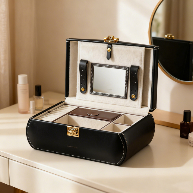 Wholesale Luxury Jewelry Organizer Shockproof Travel Custom Box for Watches Rings Necklaces Jewelry Storage Packaging Case