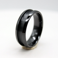 Vente en gros usine Bague classique vierge en tungstène avec incrustation à sertir, ajustement confortable, rainures de 4 mm - Personnalisable pour mariages, fêtes, cadeaux