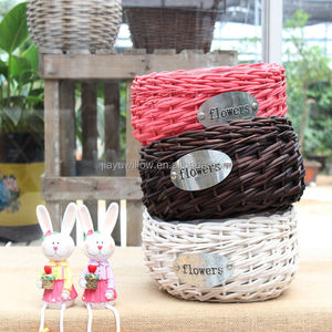 Rattan 5cm appeso pentola recinzione fotografia fiore Eritrea porta cesti realizzati bianco all'ingrosso tessuto a mano cesti - Product Image 6
