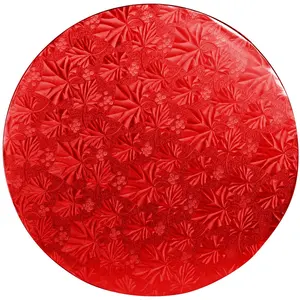 16 "Merah dengan Bulat 12Mm Ketebalan Kardus Kue Papan/Cakeboard/Kue Drum