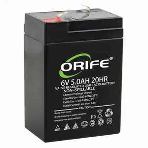 orife custom 99.994% guangzhou manufacturing sealed mf lead 6v5ah 10hr rechargeable batteries