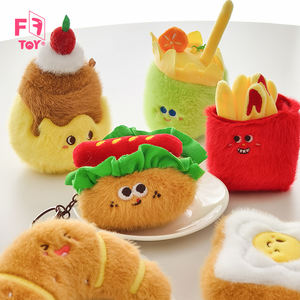 Mini jouets alimentaires en peluche Hamburger Hot Dog frites <span class=keywords><strong>poulet</strong></span> <span class=keywords><strong>cuisse</strong></span> pain porte-clés pour fête anniversaire cadeaux sac à dos accessoires - Product Image 1