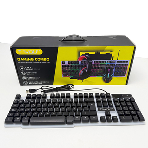 Combo de jeu TF240 4 en 1, <span class=keywords><strong>clavier</strong></span> et <span class=keywords><strong>souris</strong></span> filaires rétroéclairés arc-en-ciel avec <span class=keywords><strong>casque</strong></span> 3,5 mm, tapis de <span class=keywords><strong>souris</strong></span> antidérapant, ensemble pour joueur PC - Product Image 3