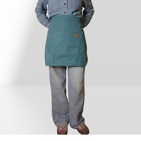 Tablier en toile Niuweili sans manches, réutilisable, pour café, lait, thé, avec logo imprimé, résistant à l'usure, pour serveur et nettoyage