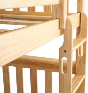 Двухъярусная кровать из массива дерева, современный дизайн, для детской/школьной спальни, 14-дюймовые защитные перила, экологичная, прочная, простая сборка, без пружинного блока - Product Image 4