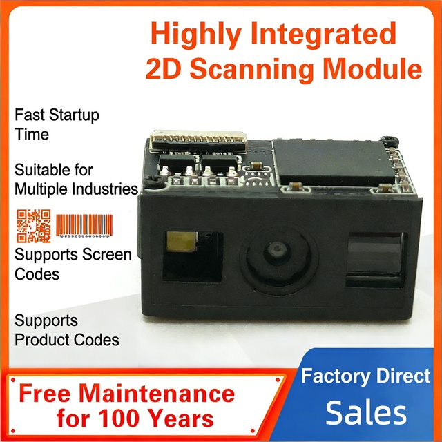 SHUNQI Embedded 1D 2D QR Barcode Scanner Module OEM CMOS Scan Engine USB TTL RS232 Interface for Vending Machine and Kiosk