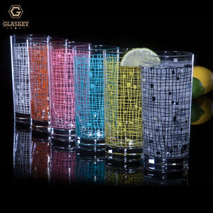 Cesta hecha a mano con serigrafía Weave16oz Vaso para beber agua Highball Collins Vasos para beber Lavavajillas Vasos de cóctel seguros - Product Image 1