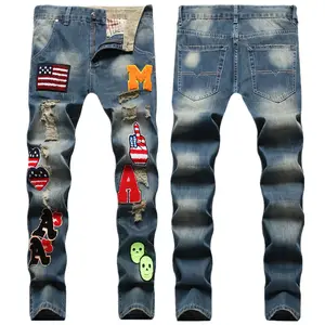 2023 Brand Design Fashion Stock Skinny Stacked Pantalones De Hombre Jeans Homme Men Denim Pant For Men