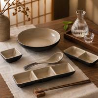 Service de table d'hôtel : Ensemble de vaisselle en mélamine couleur mocha clair, plateau incassable, pour l'hôtellerie en gros en Égypte et en Afrique, OEM