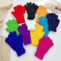 Gants d'hiver chauds unisexes pour adultes, en coton/spandex/polyester tricoté, couleur unie, entièrement couvrants, avec doigts séparés, pour la plage