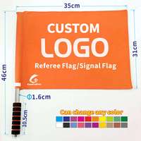 Drapeaux de communication pour arbitres de football portatifs personnalisés, en tissu épais, avec mât en acier inoxydable, signalisation OEM
