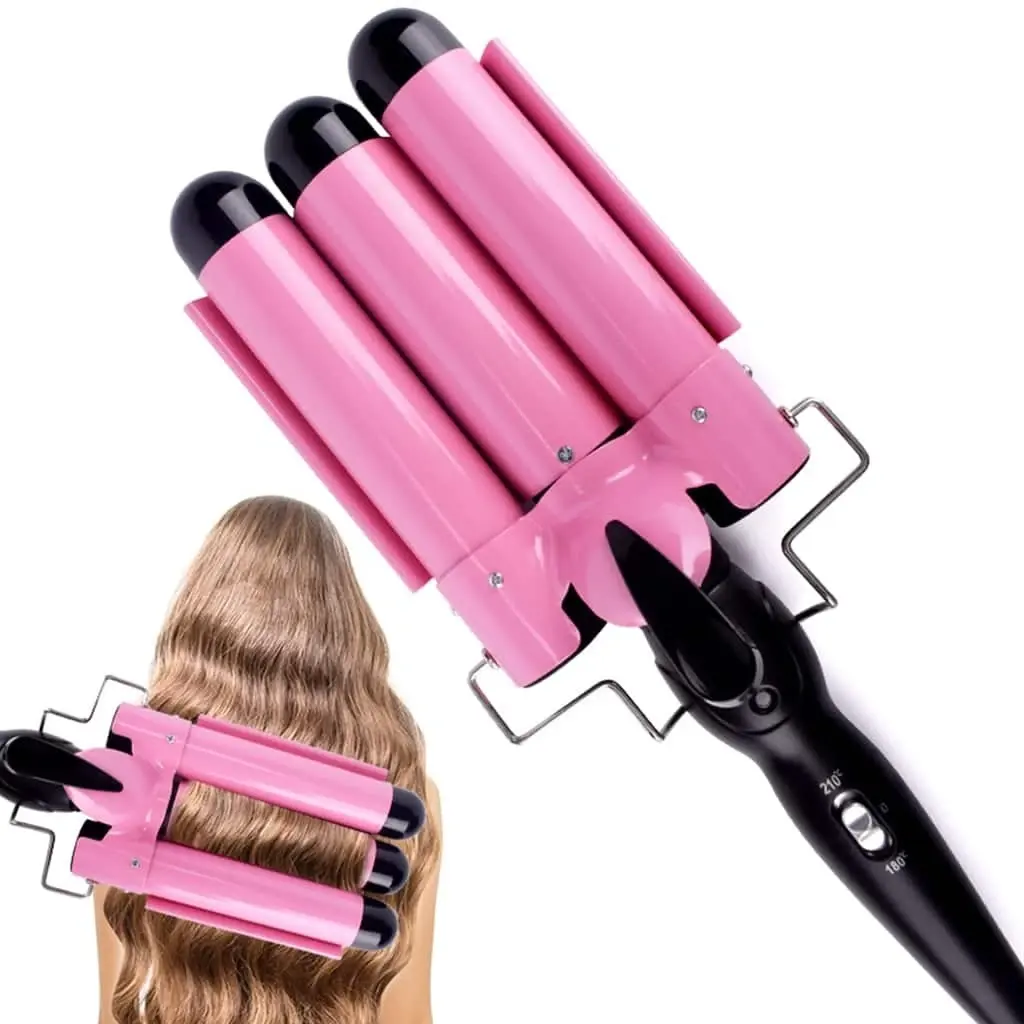 Fer à friser automatique 3 barils en céramique Ionic big wave avec triple baril hair waver hair bigoudi