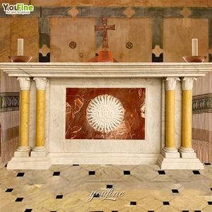 Altar de Mármol Blanco Tallado a Mano, Estilo Moderno, para Iglesia - Product Image 2