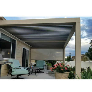 Gazebo Moderno de Lujo con Toldo Impermeable, Pérgola de Aluminio para Jardín Exterior, Eléctrica y Retráctil - Product Image 3