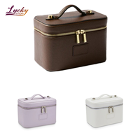 Sac de sport spacieux et élégant en PU avec fermeture éclair diamantée, imperméable, léger, pour maquillage quotidien et retouches, haut de gamme, facile à transporter