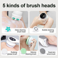 Écran d'affichage intelligent, brosse de bain électrique détachable, brosse de bain multifonctionnelle USB étanche pour la maison et l'hôtel