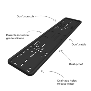 Cadre de <span class=keywords><strong>plaque</strong></span> d'<span class=keywords><strong>immatriculation</strong></span> en Silicone noir, résistant à la pluie, antirouille et Anti-bruit pour <span class=keywords><strong>support</strong></span> de <span class=keywords><strong>plaque</strong></span> de voiture, prix de gros - Product Image 3