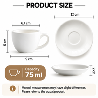 Ensemble tasse et soucoupe à expresso en porcelaine personnalisable Kingze pour café, hôtel, restaurant, barista, service à domicile, tasses à café Demitasse
