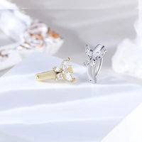 Ensemble 10 anneaux de nombril inversés en acier inoxydable 316L 14G or bijoux de corps Piercing Zircon pour piercings de nombril pour femmes
