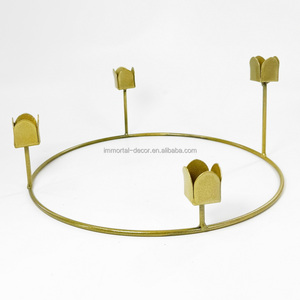 <span class=keywords><strong>Portacandele</strong></span> Dorato Opaco a 4 Scomparti per Centrotavola di Matrimoni e Ricevimenti - Product Image 3