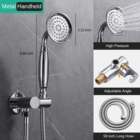 Système de douche double vintage Homekicen, pommeau de plafond 9 pouces, douchette murale 6 pouces, finition chromée en laiton/acier inoxydable