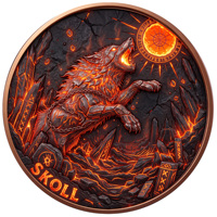 Pièce de monnaie en cuivre pur 999 de 1 oz, colorée, en relief, cadeau créatif, série animale mythologie nordique, édition UV pour collectionneur