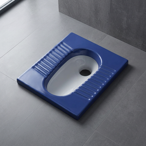 Sartén de WC en cuclillas de porcelana doble azul, artículos sanitarios de baño de cerámica, diseño de Tailandia cuadrado alto y profundo - Product Image 1