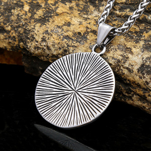 Yunnique – pendentif œil porte-bonheur en acier inoxydable pour hommes, collier Hip Hop, style turc, bijoux à la mode, cadeau pour hommes, Design géométrique - Product Image 3