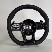 Poignée en cuir noir avec volant de voiture de Modification de trou complet pour Mercedes Benz C GLC E S CLS AMG
