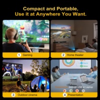 Proyector de TV HD con Diseño Elegante, Portátil, Sistema Android 11, 2+16G, Resolución Nativa de 1280x720P, LED, WiFi, para Películas, Dormitorio, Iluminación Ambiental
