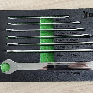 Llave de combinación de trinquete <span class=keywords><strong>Huya</strong></span>, llave ultrafina de 6-7mm, 8-9mm, 10-11mm, 12-13mm, 14-15mm, 16-18mm, 17-19mm, 7 Uds. - Product Image 1