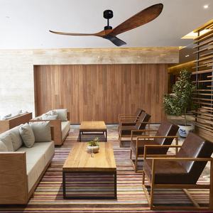 Ventilateur de plafond en bois à télécommande à 5 vitesses, style <span class=keywords><strong>sud</strong></span>-<span class=keywords><strong>est</strong></span> asiatique et américain, moteur CC à faible consommation d'énergie, 60 pouces, 5 pieds - Product Image 2