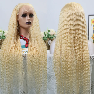 Peluca de Cabello Rizado Rubio 613 de 12-36 Pulgadas de Largo, con Encaje Frontal 13*4, Ondas de Agua, Pelucas Largas y Rizadas <span class=keywords><strong>Rubias</strong></span> para <span class=keywords><strong>Mujeres</strong></span> <span class=keywords><strong>Sexys</strong></span> - Product Image 5