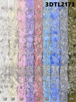 Dentelle brodée à la main, dentelle de mariage de Dubaï, dentelle de tulle française pour mariage arabe, dentelle florale 3D, robe de soirée du Moyen-Orient