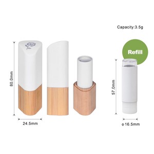 Envase para Lápiz <span class=keywords><strong>Labial</strong></span>, Pintura Blanca, Bambú, Madera Ecológica, Recargable, Biodegradable, Tubo Vacío para Bálsamo <span class=keywords><strong>Labial</strong></span> - Product Image 5