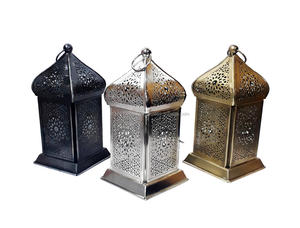 Candelabro geométrico de hierro y vidrio para decoración interior y exterior, soporte de Metal para farol - Product Image 3