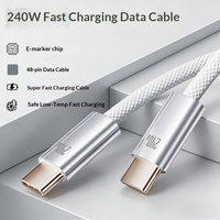 Câble de données tressé double Type-C 240W à charge ultra-rapide pour tablettes Type-C et téléphones Android 15-17 pouces avec transfert de données