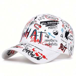 Gorras de Béisbol con Bordado 3D en Relieve, Estilo Graffiti, Estructuradas, de 6 Paneles, con Hebilla Metálica, Unisex, para Adultos, Venta al Por Mayor - Product Image 2
